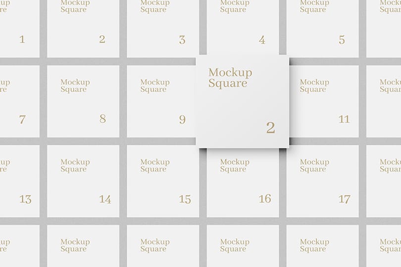 Lot Of Minimal White Square Mockup