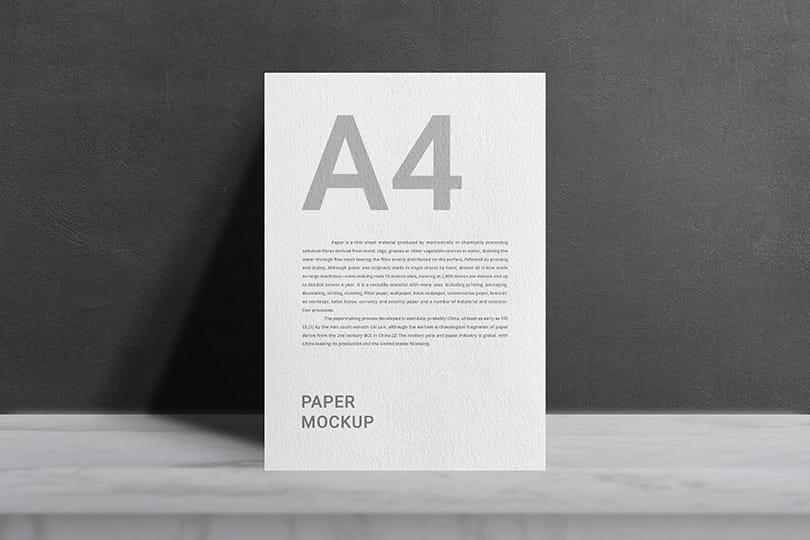 Minimal A4 Paper Mockup with Shades of Shadow