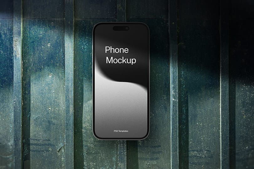 Phone Mockup on Steel Roof Background