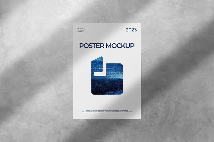 Poster Mockup on Wall Texture With Shadow