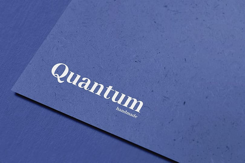 Quantum Blue Paper Logo Mockup