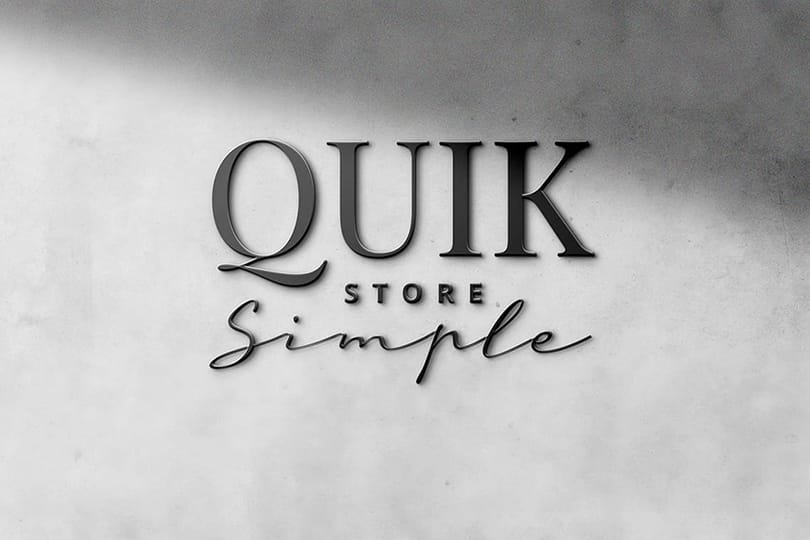 Quik Store Simple Logo Mockup