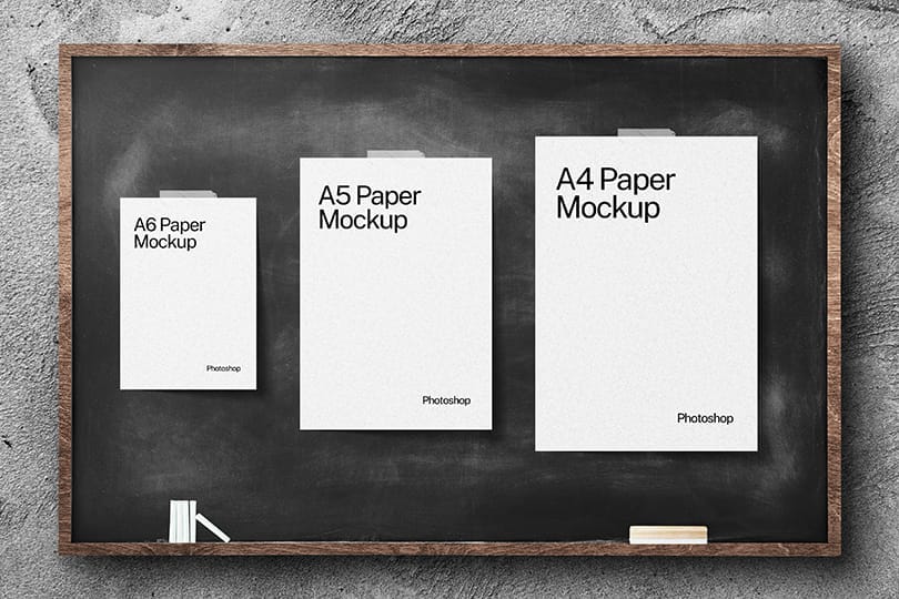 Size Set of White Paper Mockup