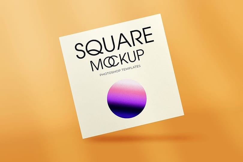 Square Mockup On Orange Background