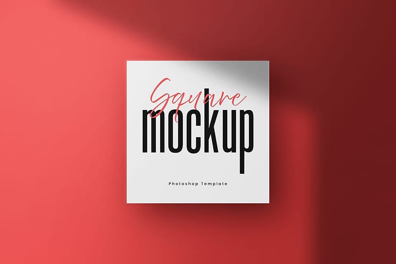 Square Mockup Red Background