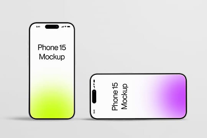 Stand Phone 15 & Tilt Phone 15 Mockup