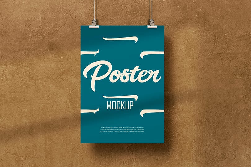 Tosca Poster Mockup Hanging On A Rope