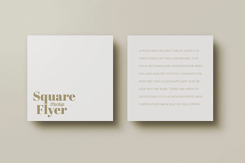 Two Brand Minimal Square Flyer Postcard Mockup