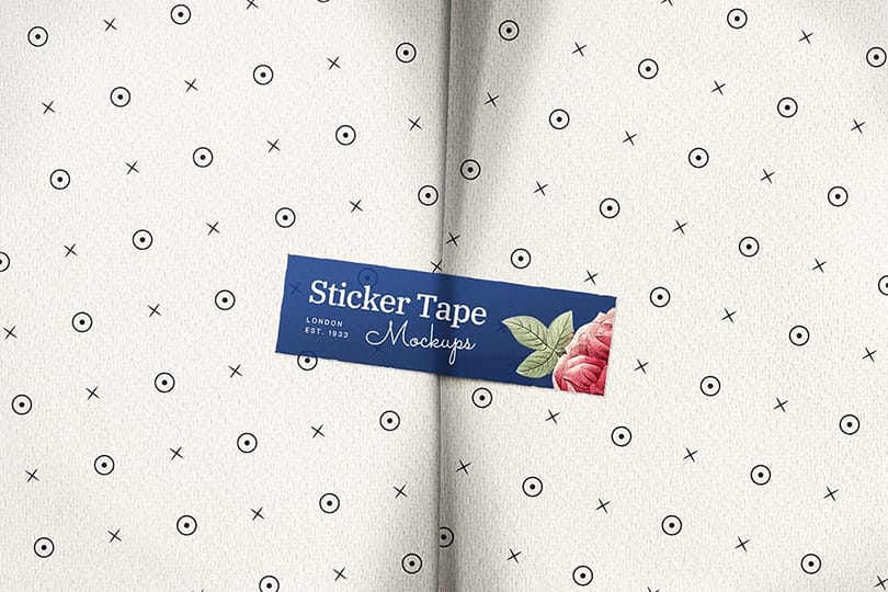 Wrap Packaging Paper Sticker Tape Mockup