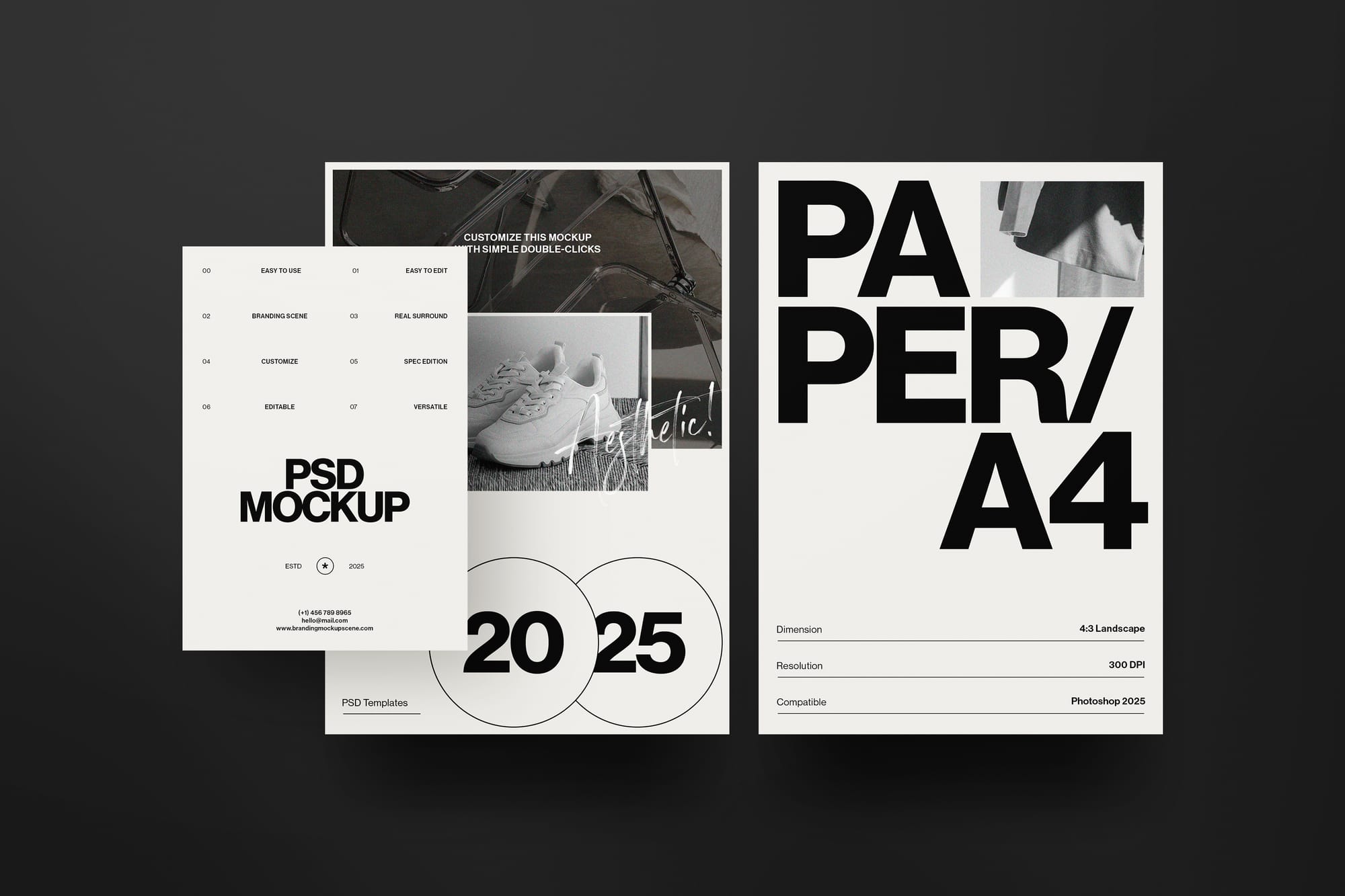 Minimalist Paper Mockup Collection with Overlapping Design