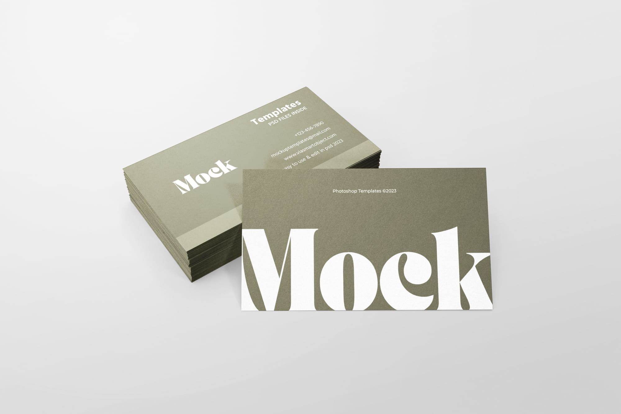 Minimal Stacked Business Card Mockup