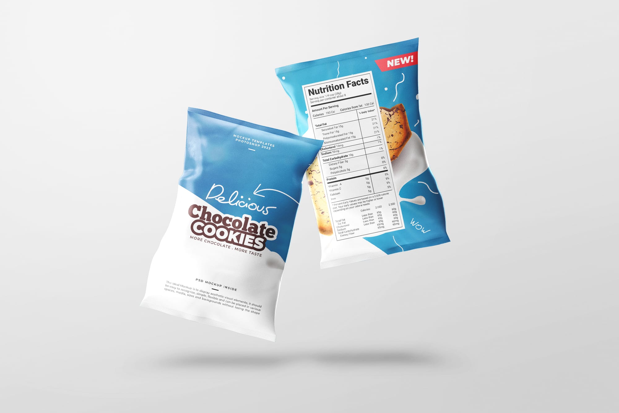 Floating Food Bag Mockup