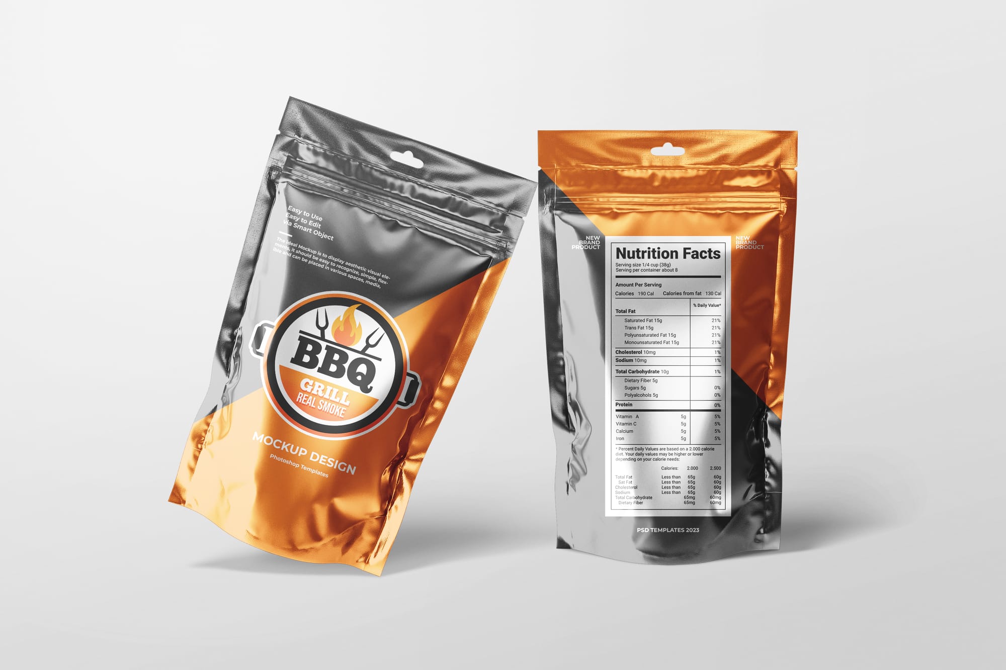 Leaning Foil Pouch Mockup