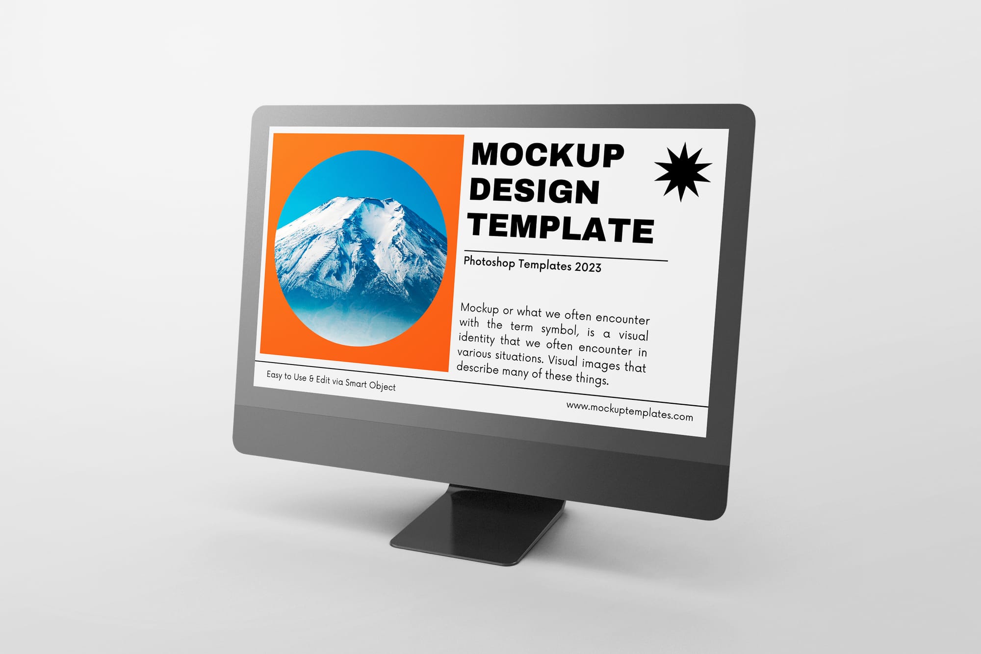 Left View of Black iMac Mockup