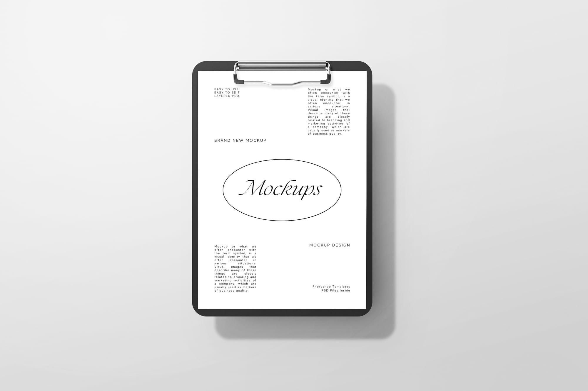 Black Paper Clipboard Mockup