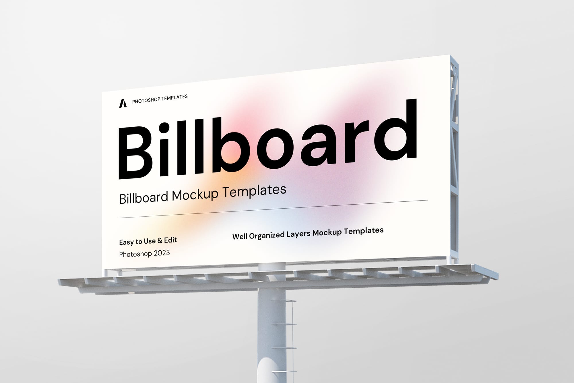 Right View of Regular City Billboard Mockup