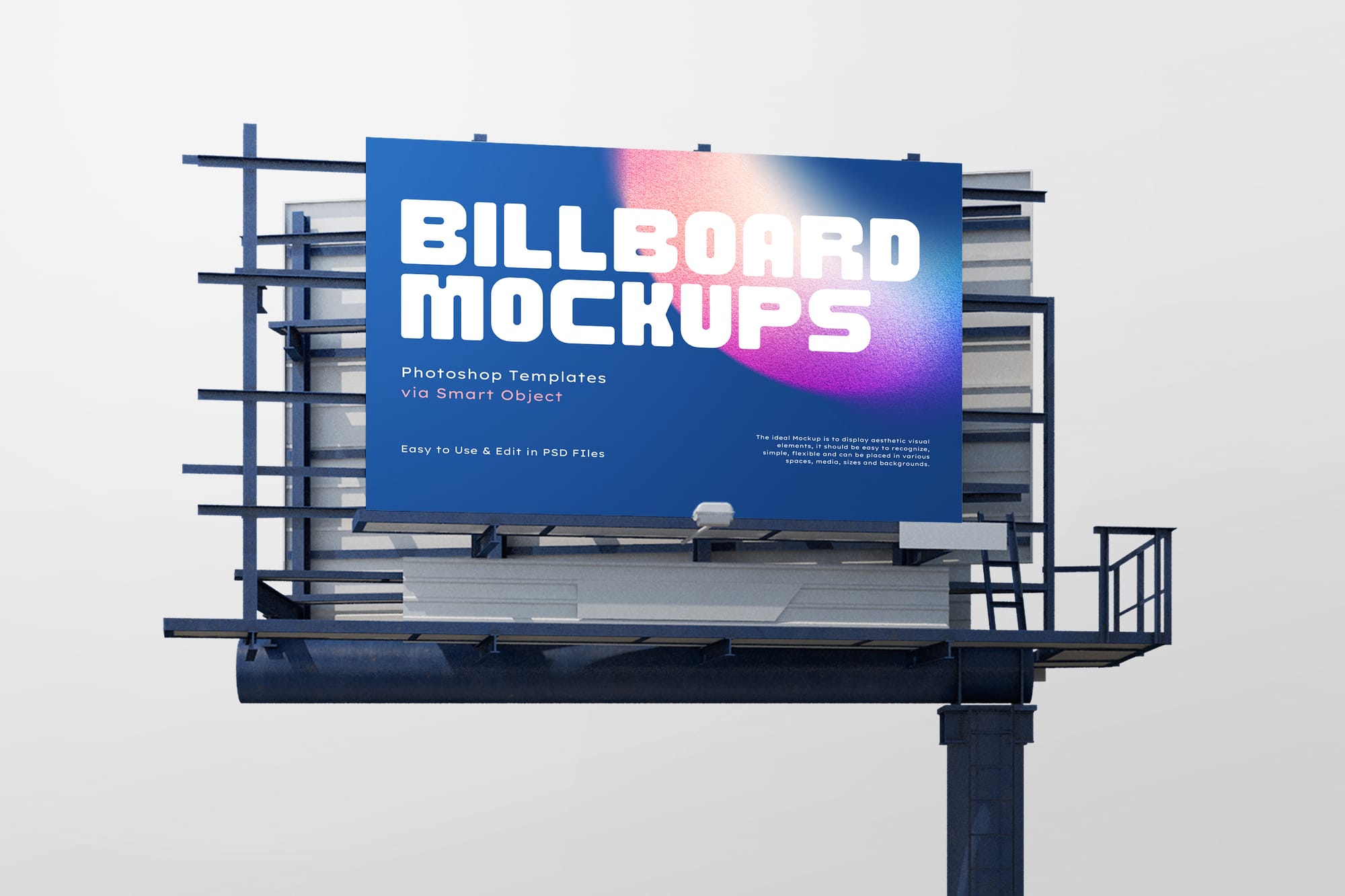 Square Box Billboard Mockup