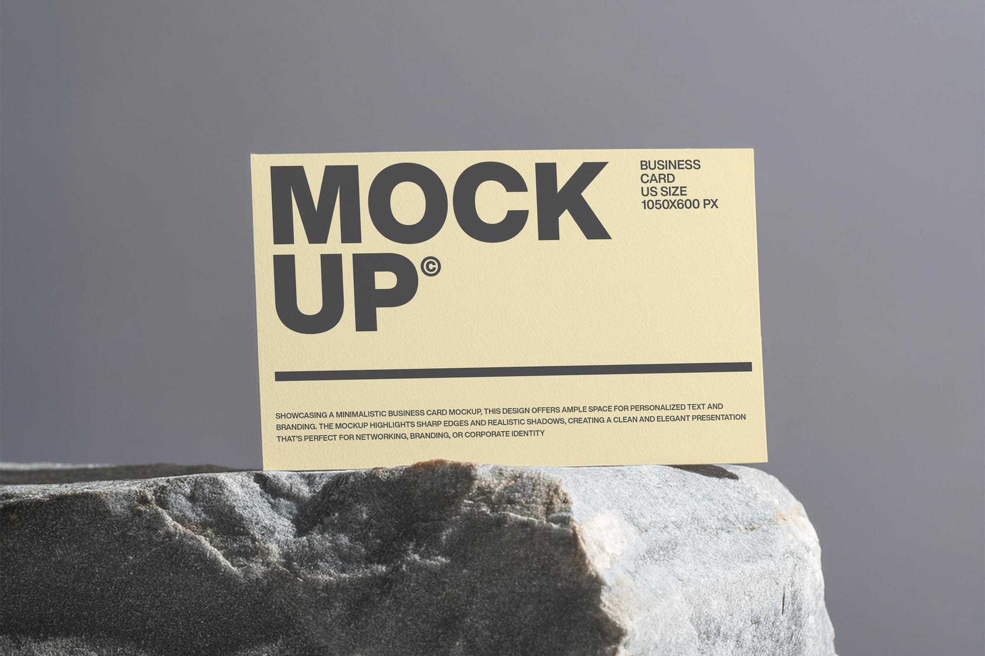 Standing Business Card Mockup On Stone