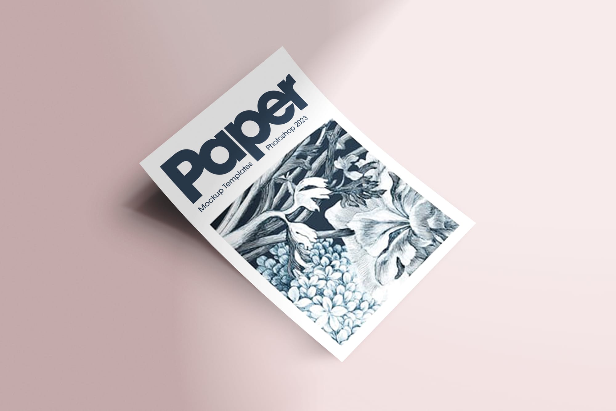 Paper Mockup Lay On Pink Background