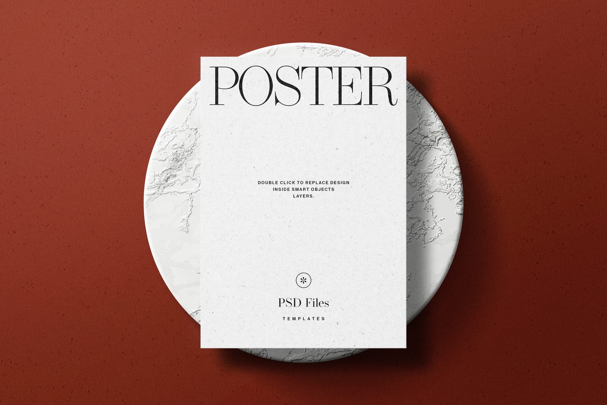 Elegant Poster Mockup on a Textured Round Plate