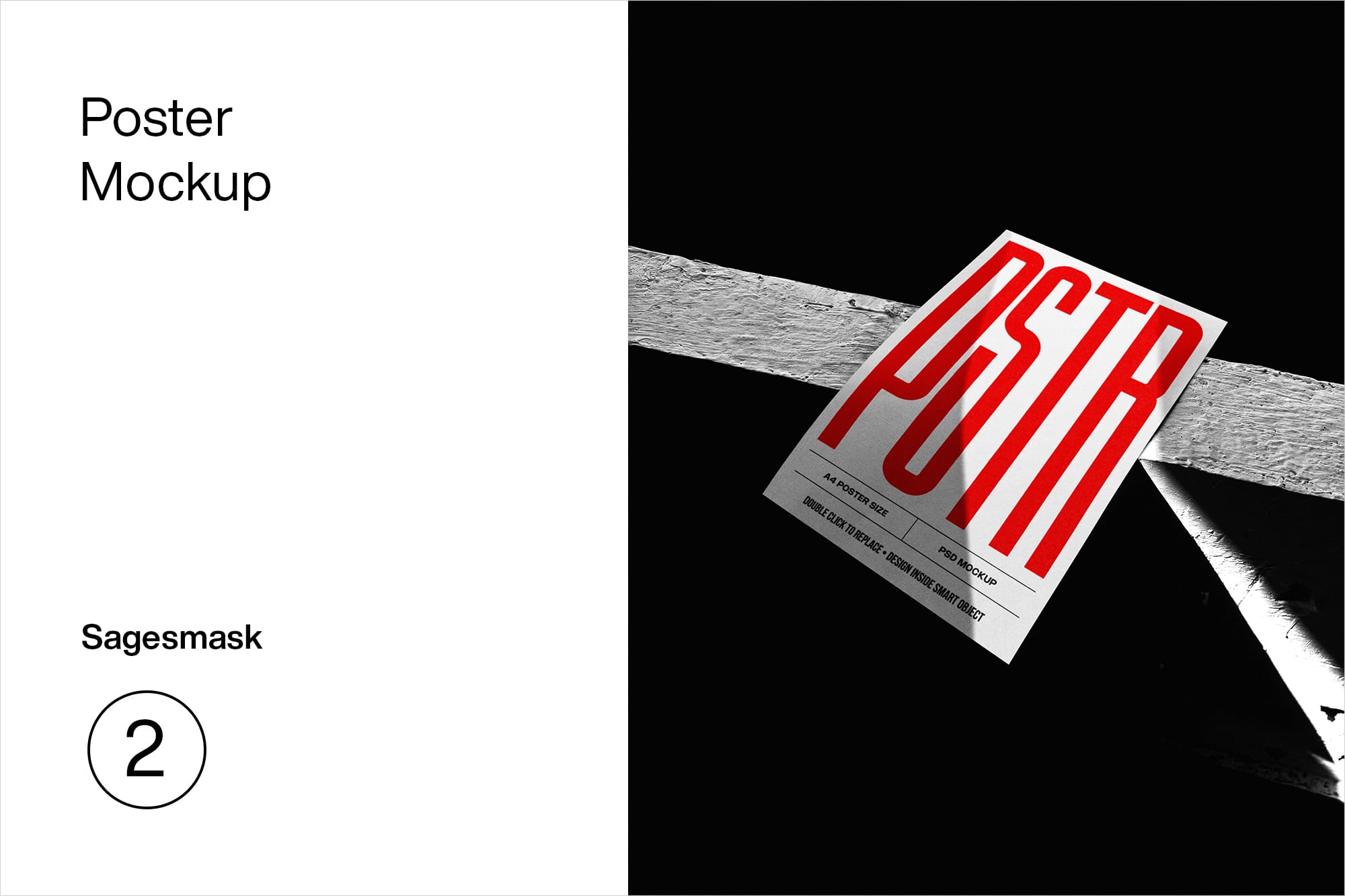 Modern Poster Mockup with a Diagonal Layout and Shadow