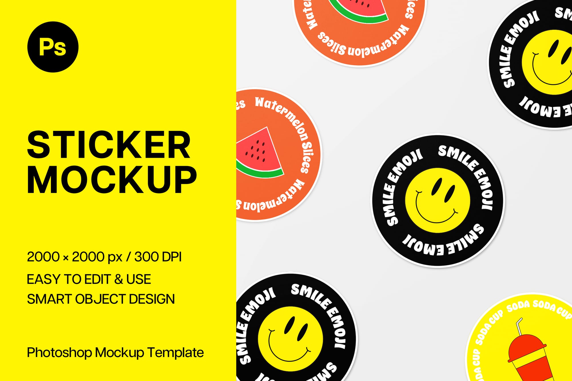 Minimal Sticker Mockup Set