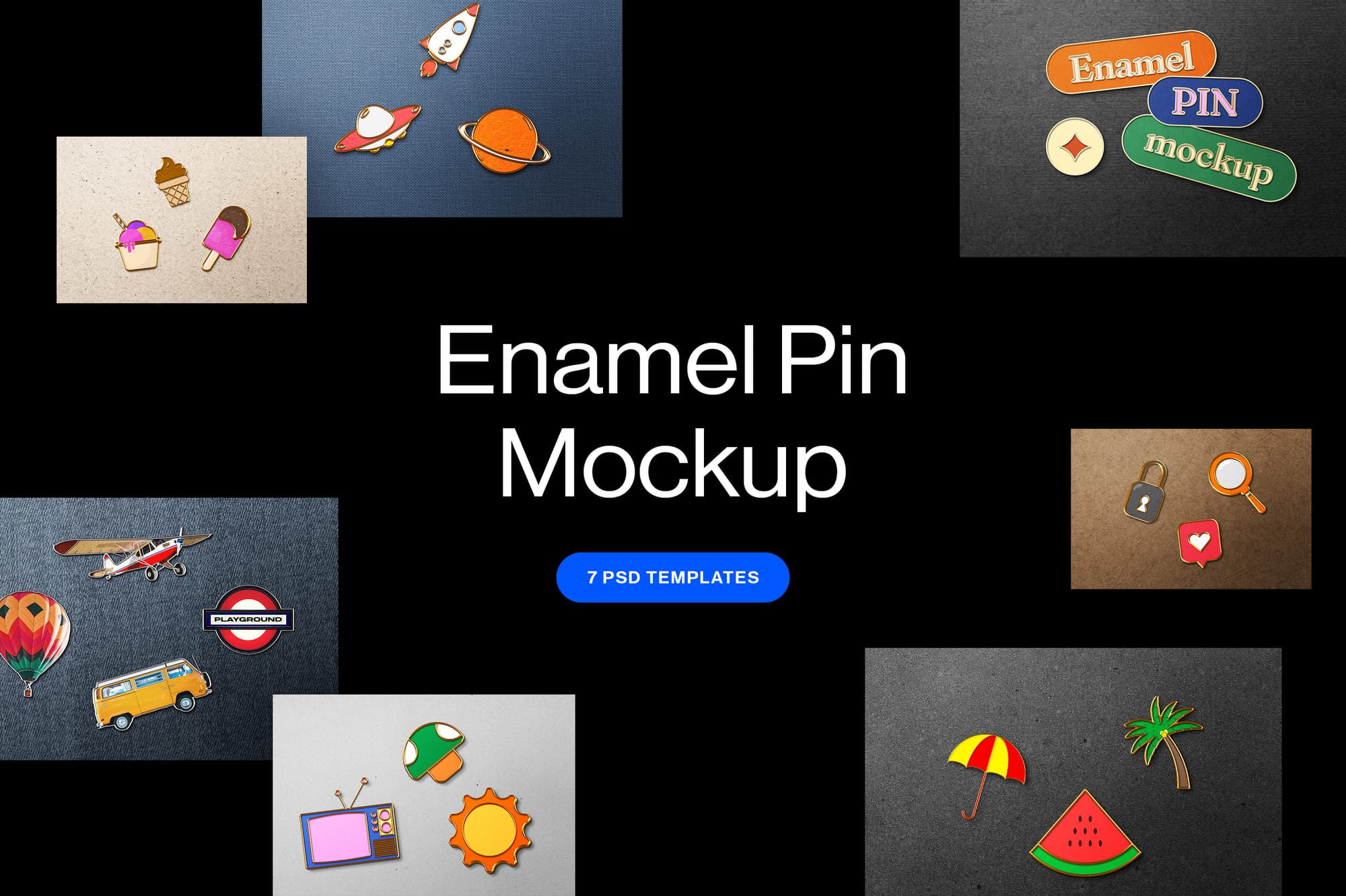 Branding Enamel Pin Mockups