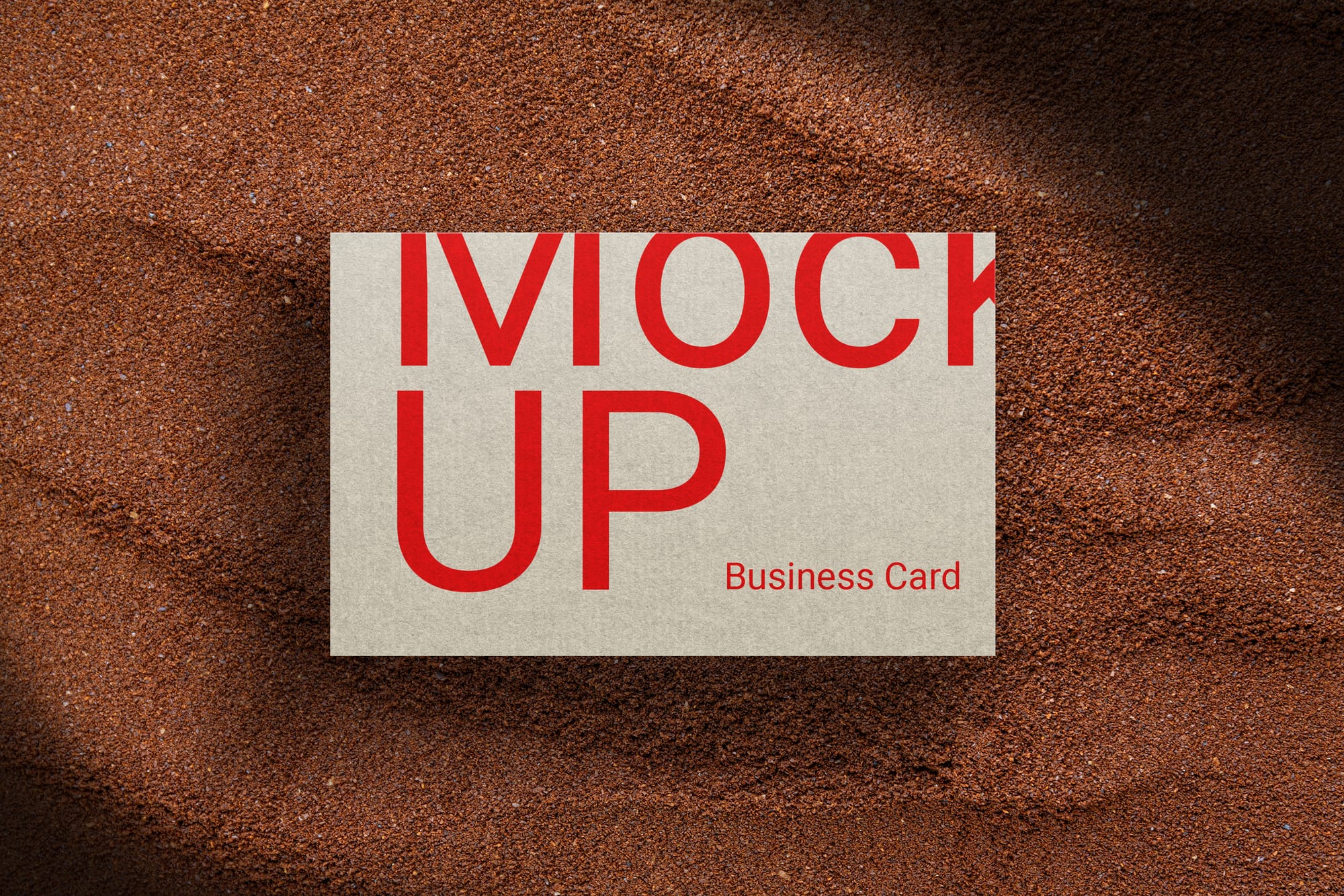 Business Card Mockup on Brown Sand Texture
