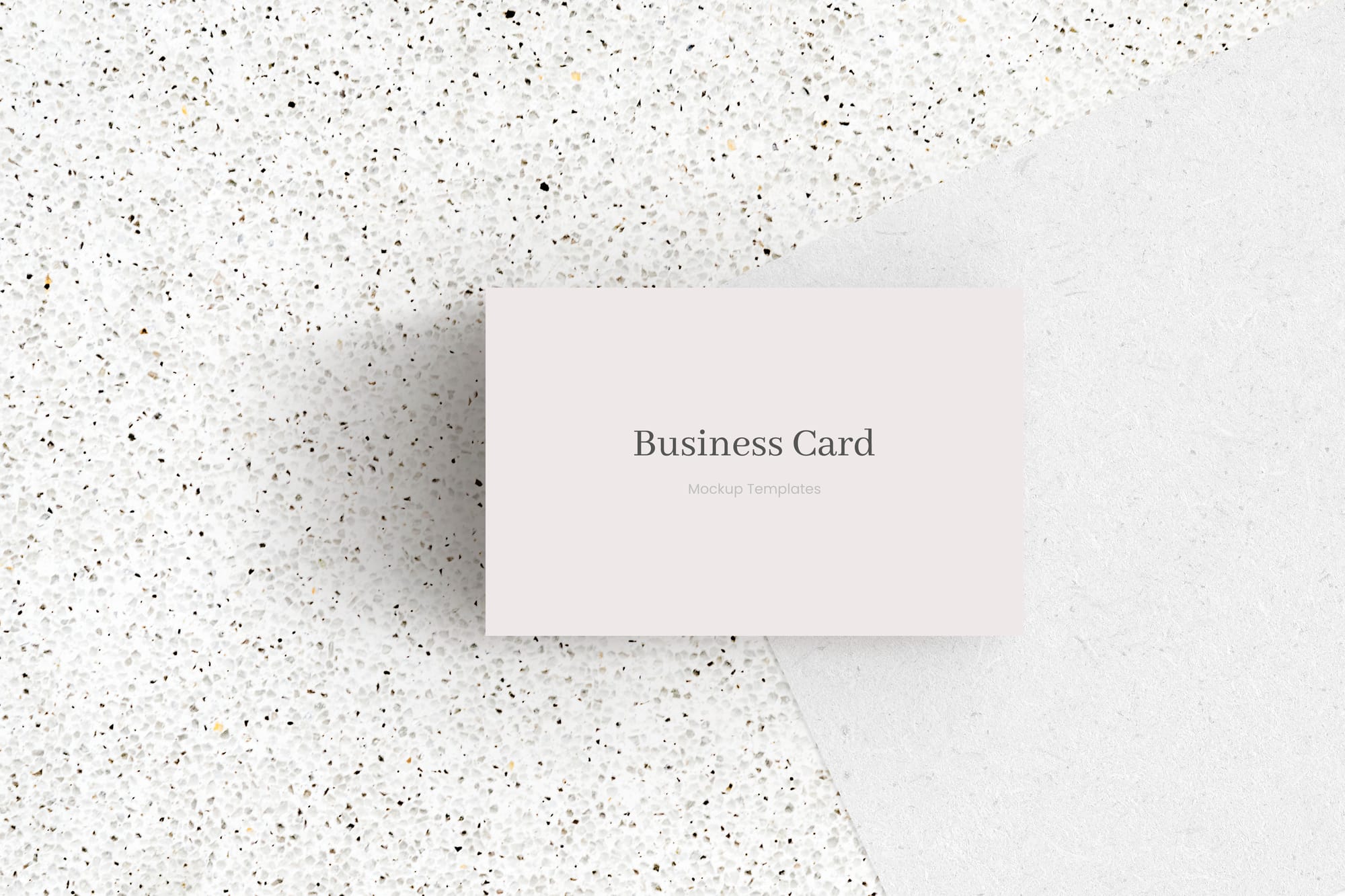 Business Card Mockup on Speckled Marble Background