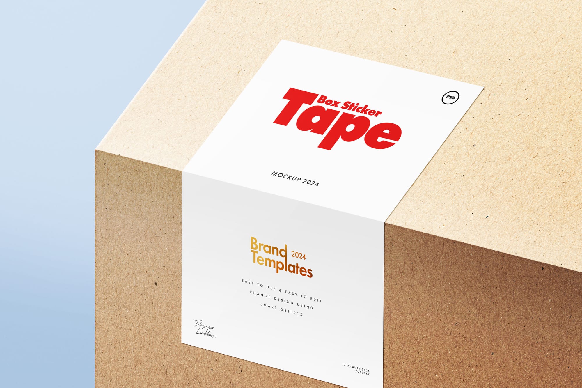 Brand Craft Box Sticker Tape Mockup