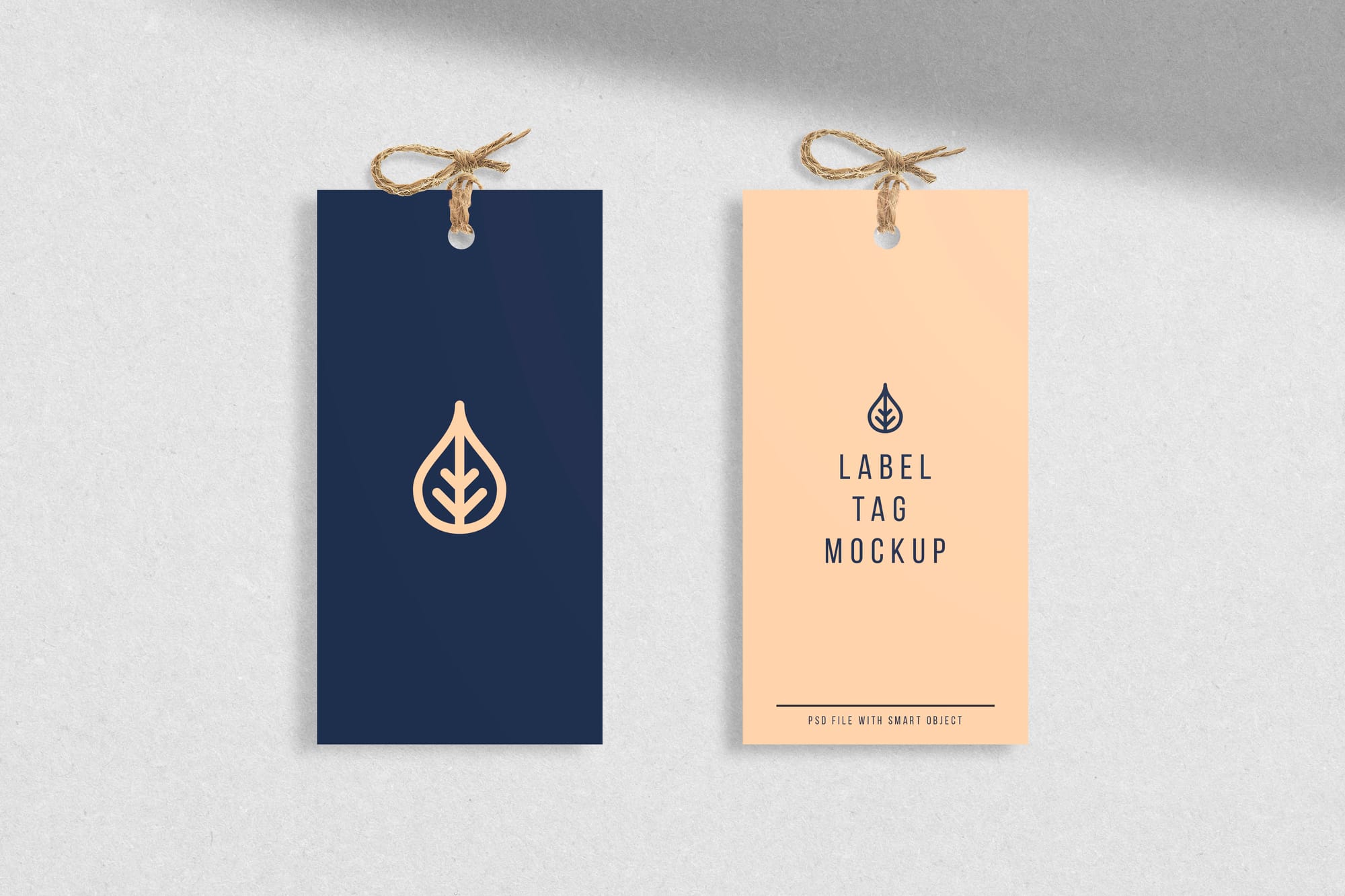Tag Mockup on White Wall Background