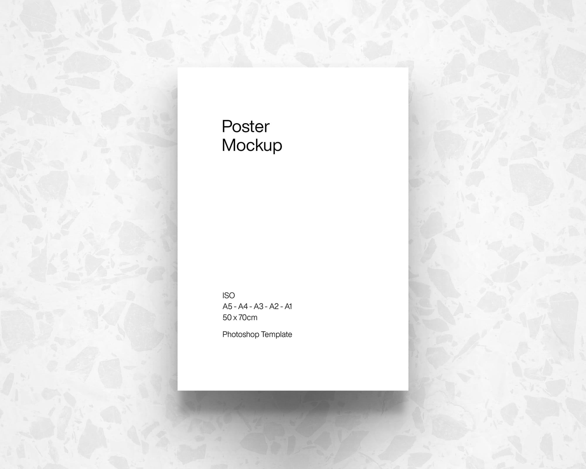 ISO Poster Mockup on White Marble Background
