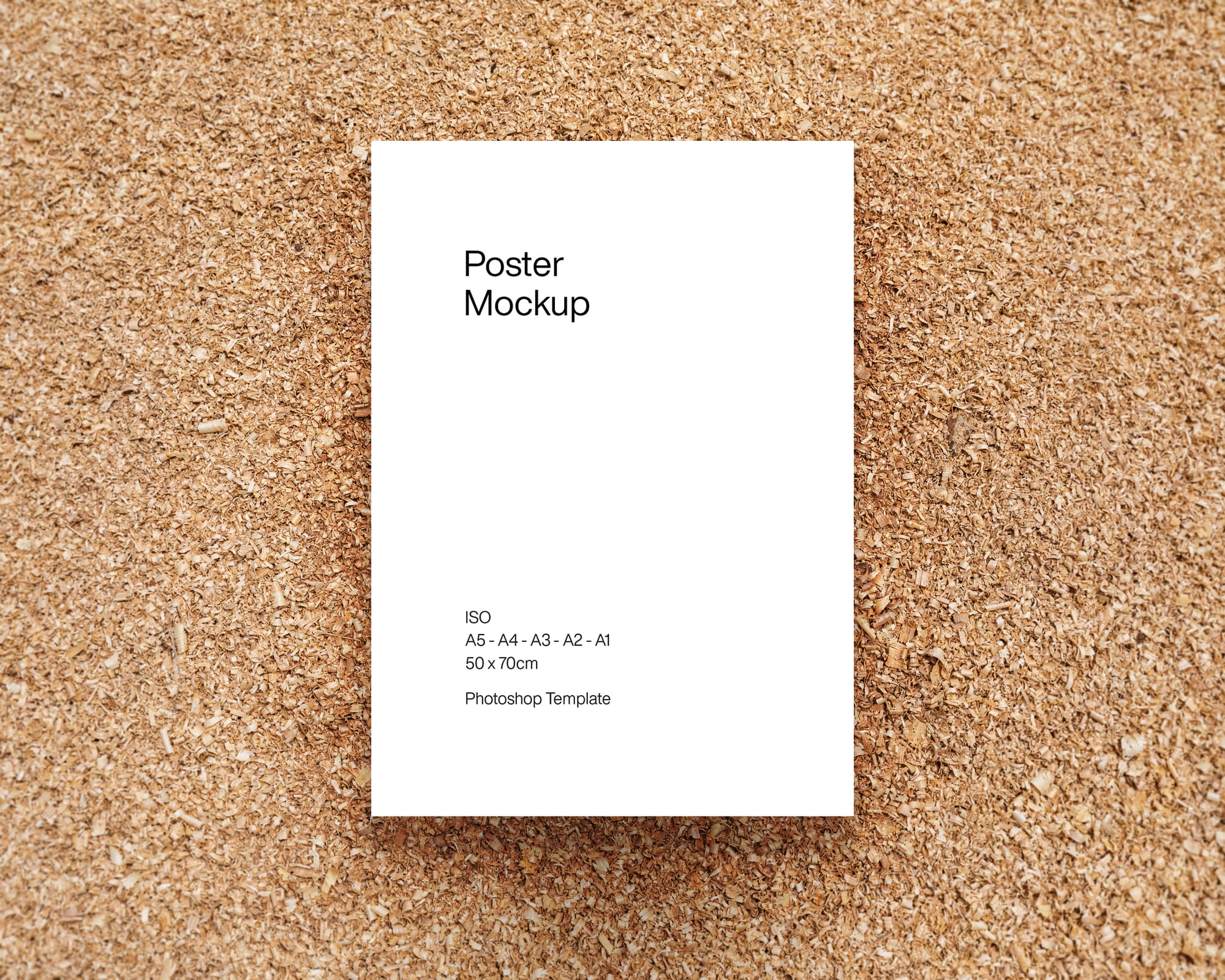 ISO Poster Mockup on Wood Chips Background