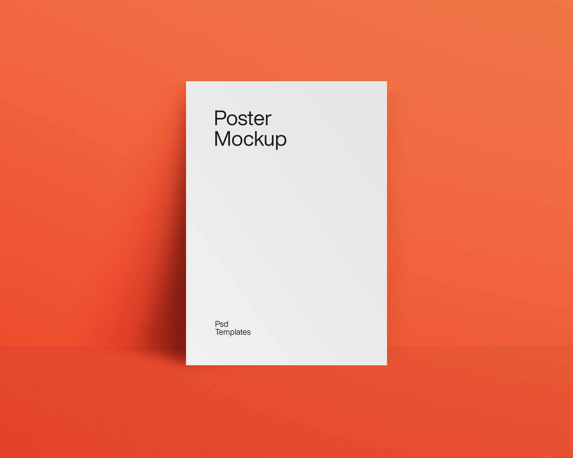 Poster Mockup with Bold Cinnabar Color