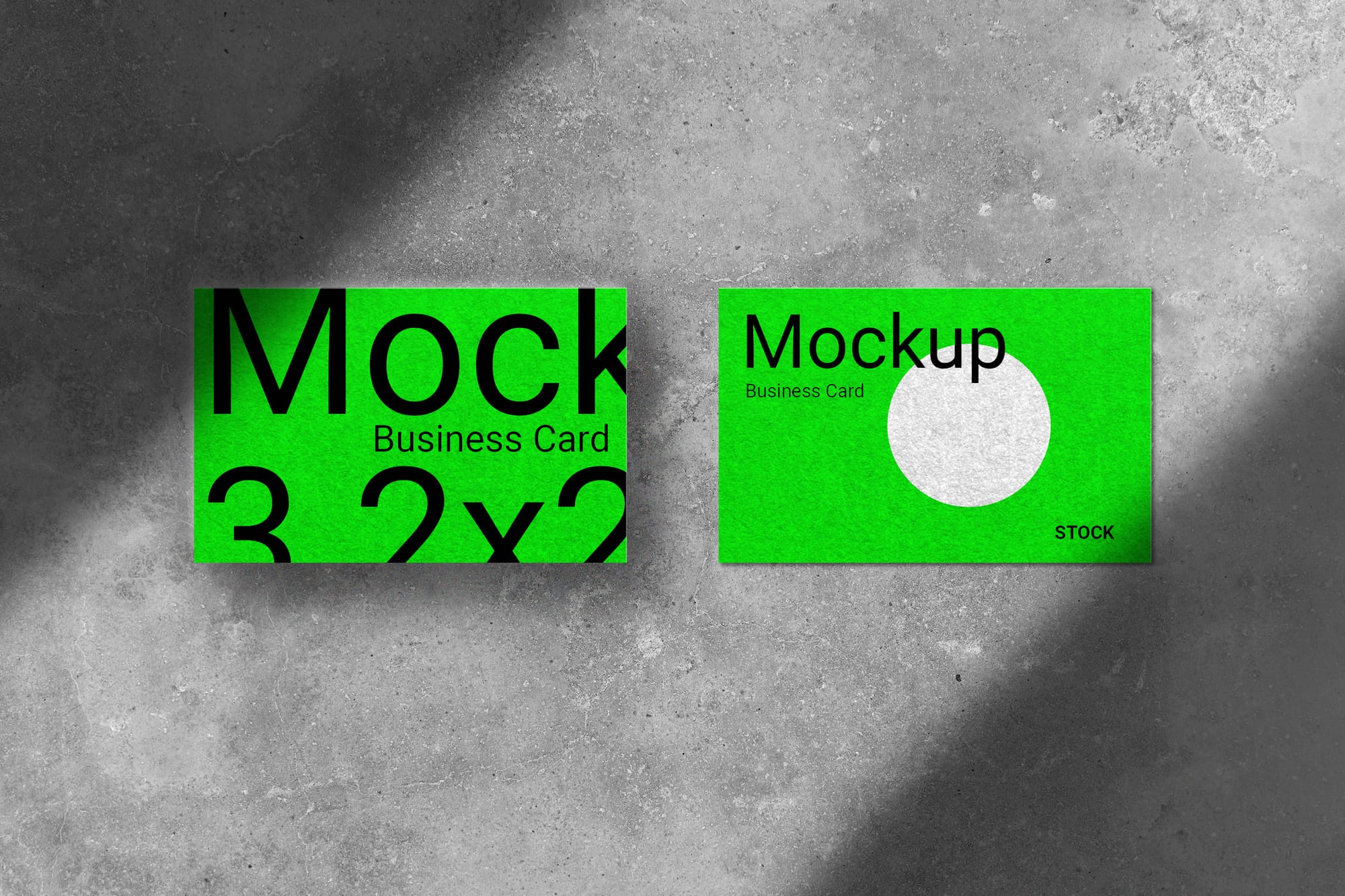 Realistic Neon Business Card Mockup