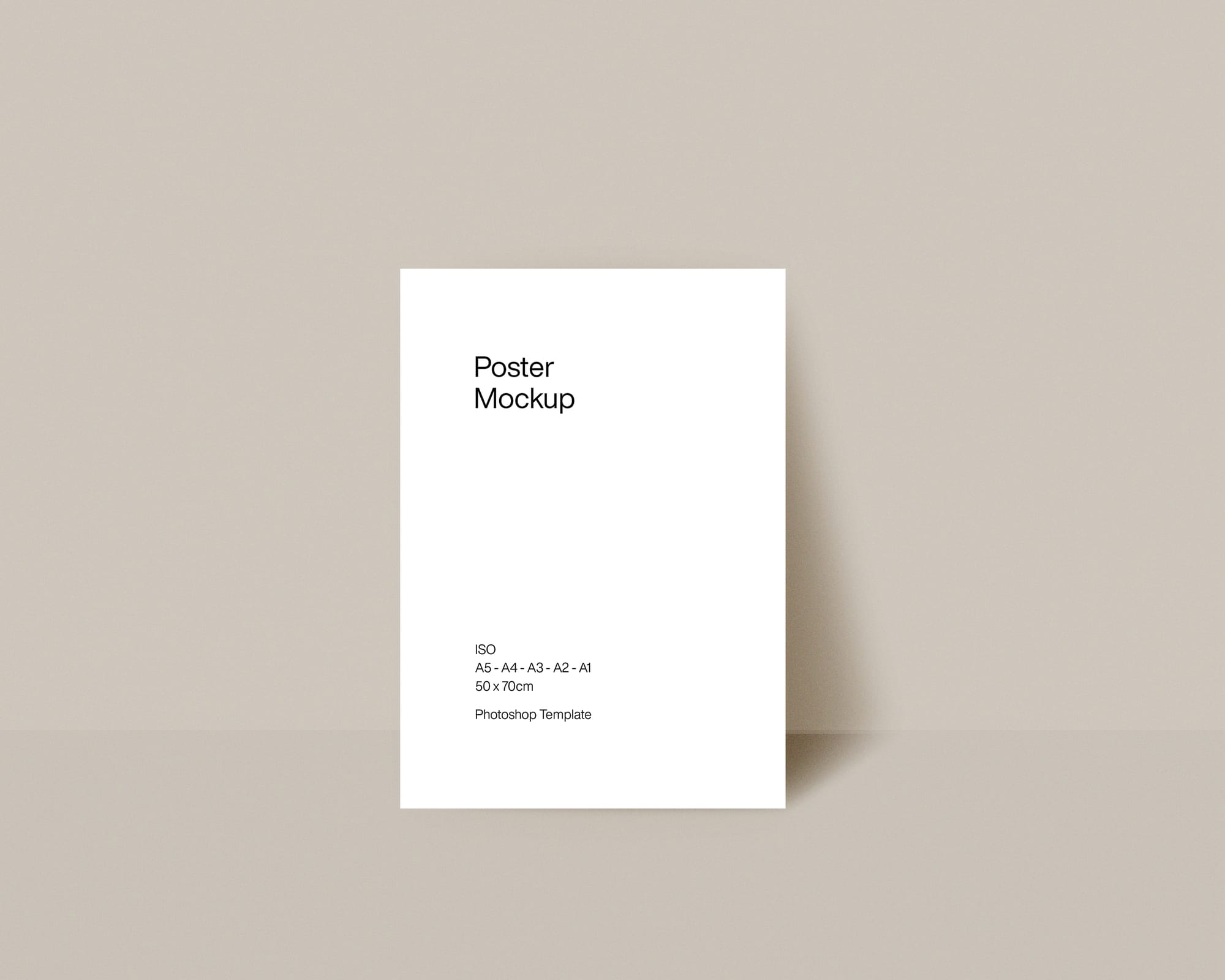 Stand Minimal ISO Poster Mockup with Bone Color
