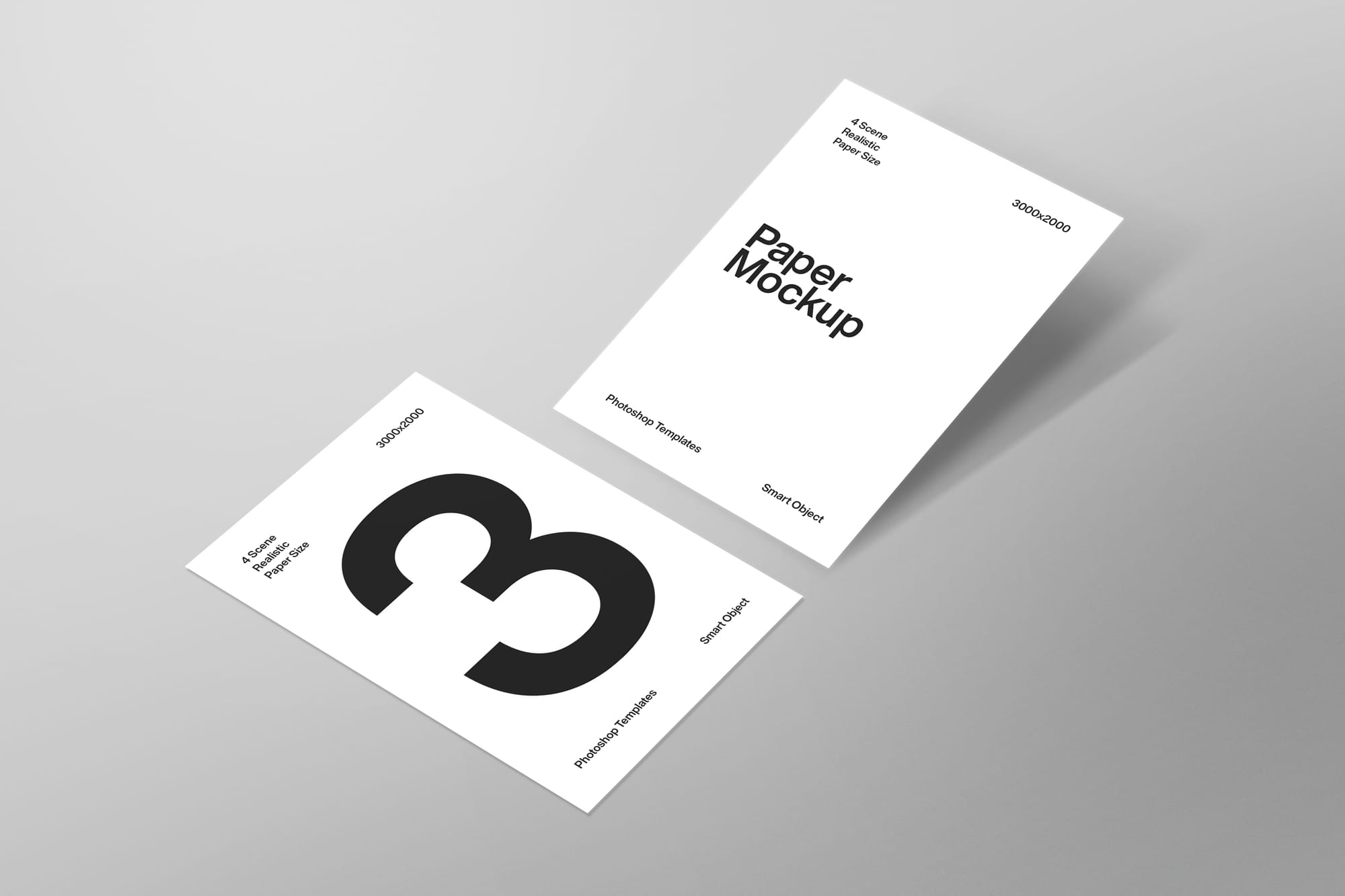 Two of White Minimal Paper Mockup