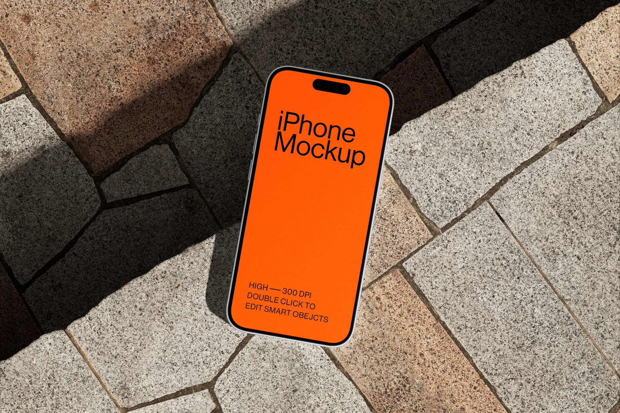 iPhone Mockup on Brick Stairs