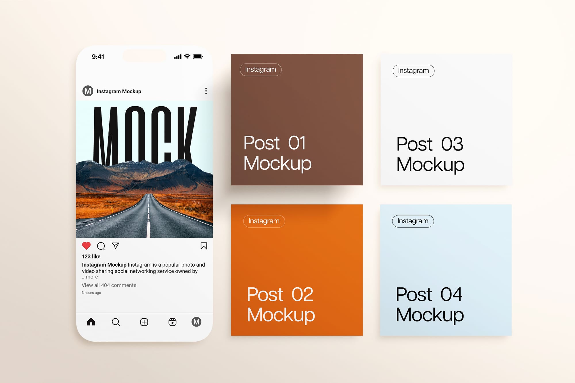Brand Instagram Post Mockup On Linen Background
