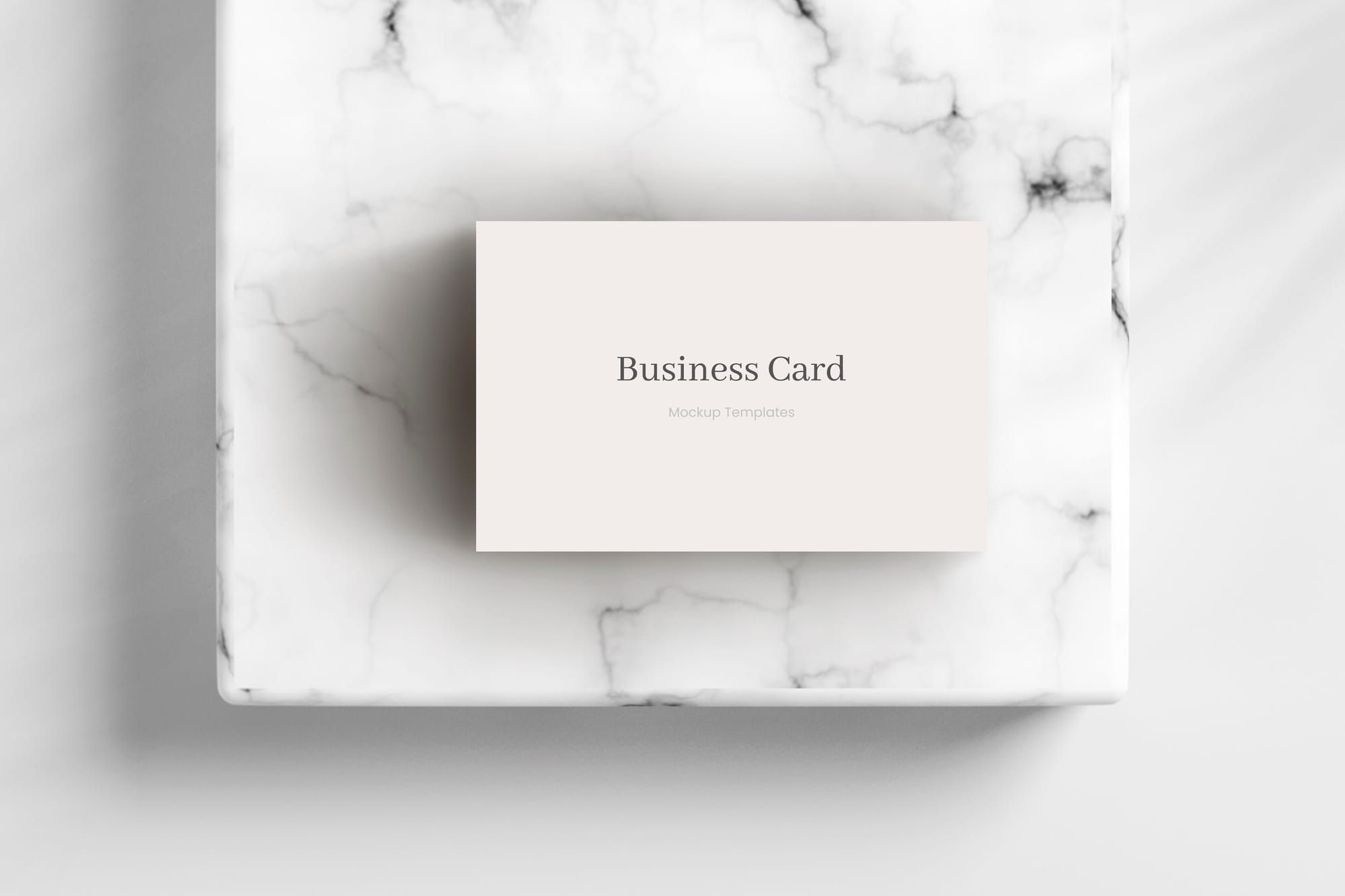 Business Card Mockup on White Marble Podium