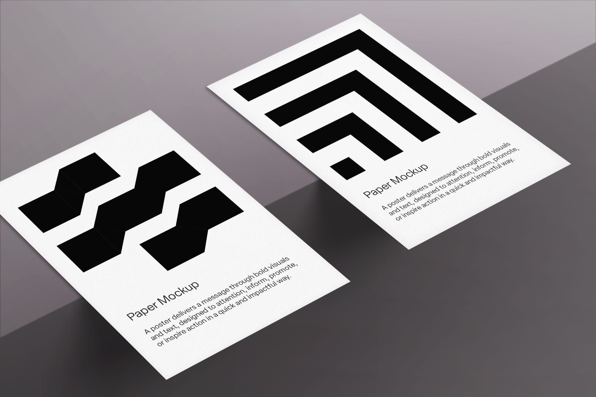 Realistic A4 Floating Paper Mockup