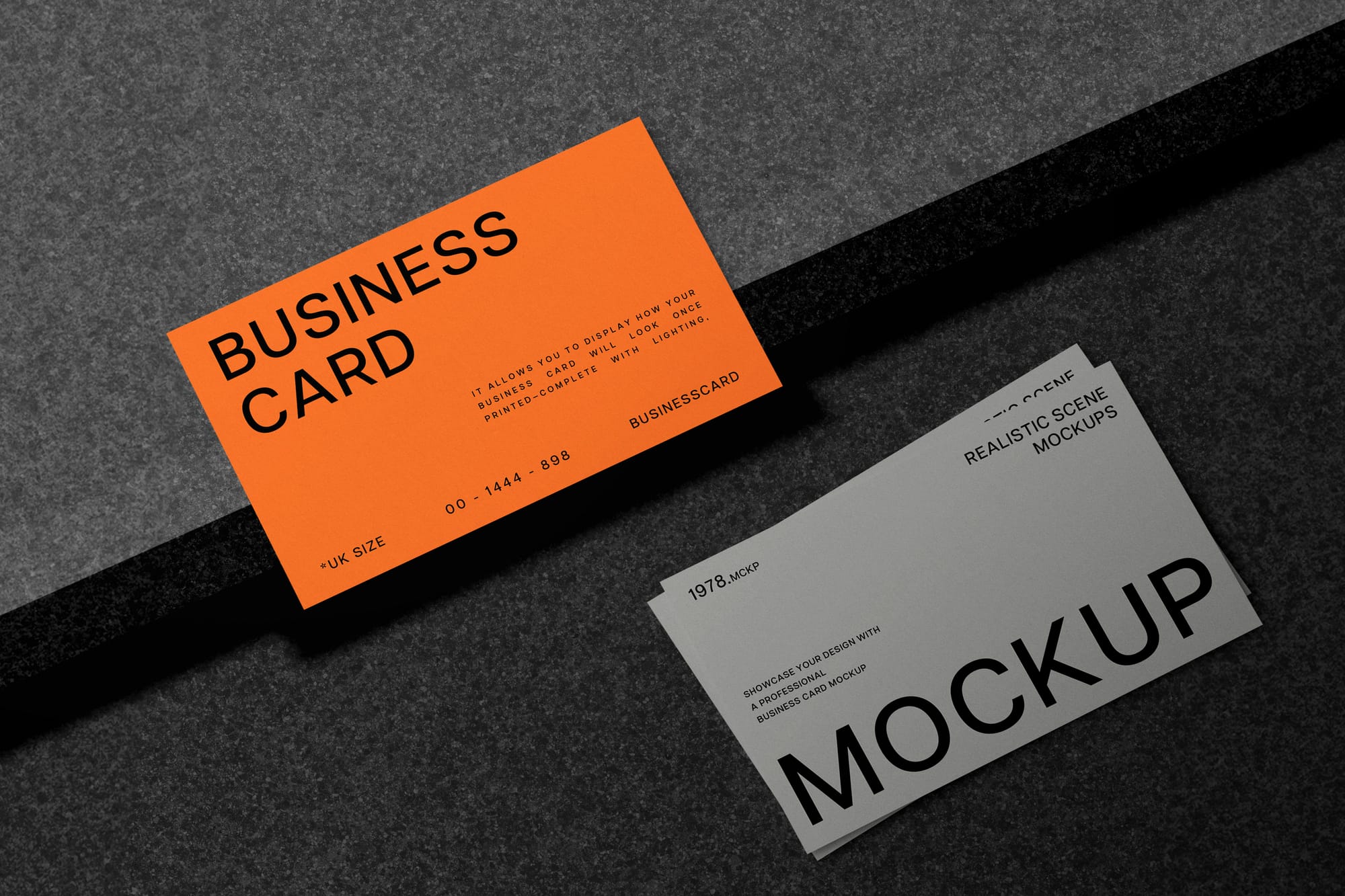 Business Card Mockup with Concrete Texture Background