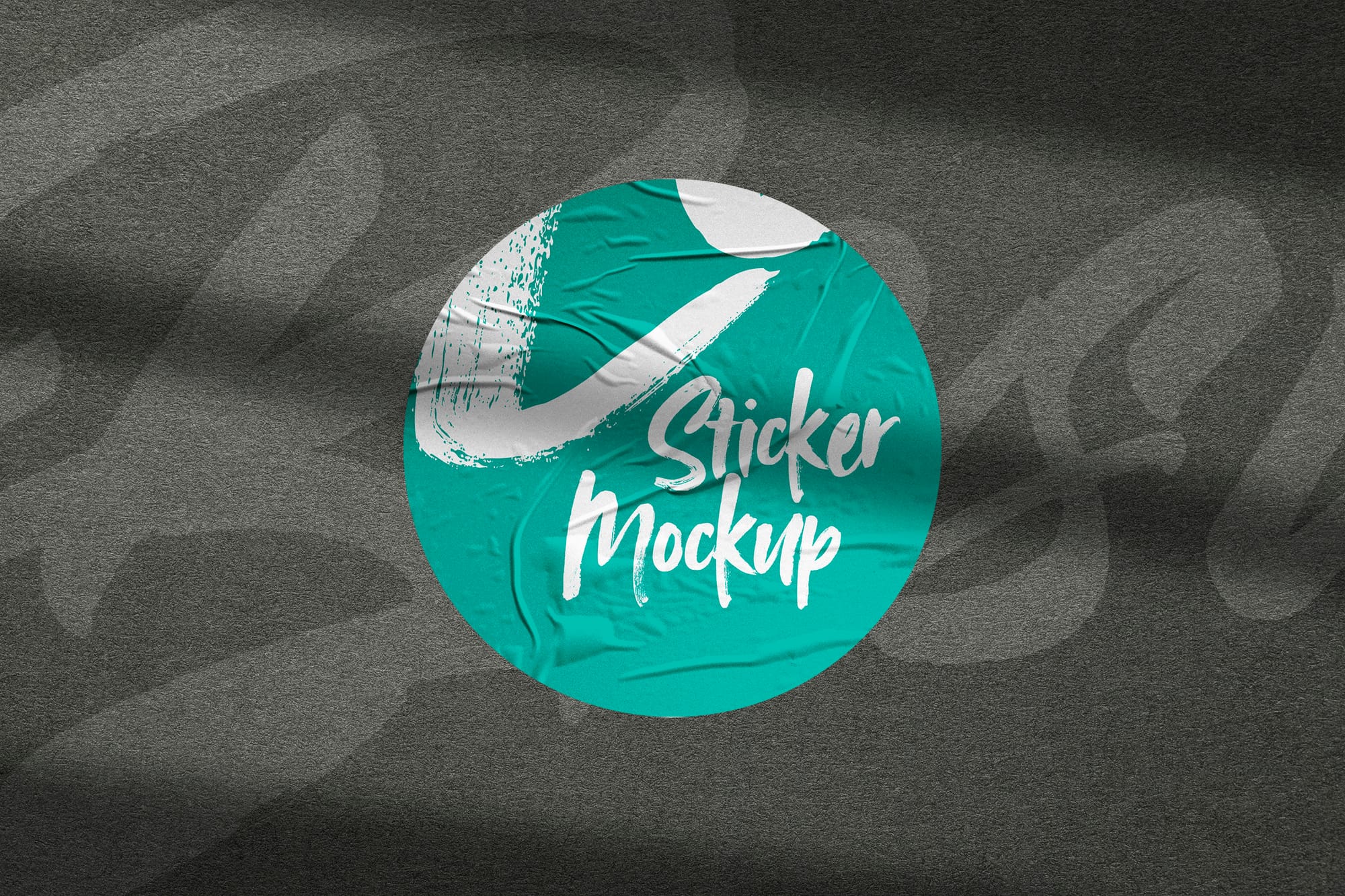Glued Sticker Mockup