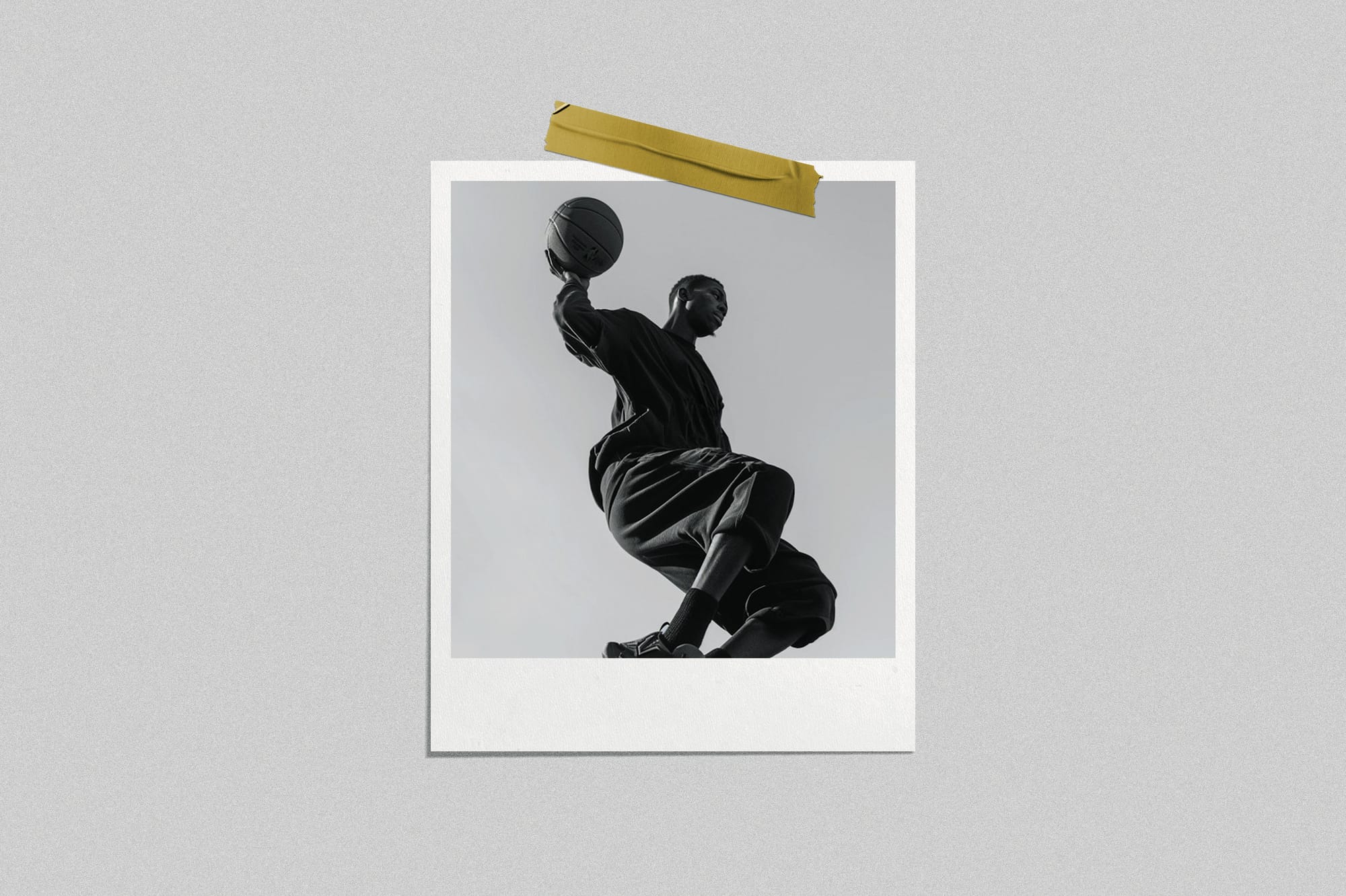 Realistic Polaroid Mockup with Tape