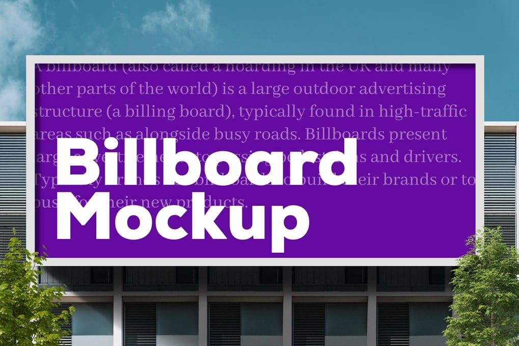 Purple Outdoor Billboard Mockup