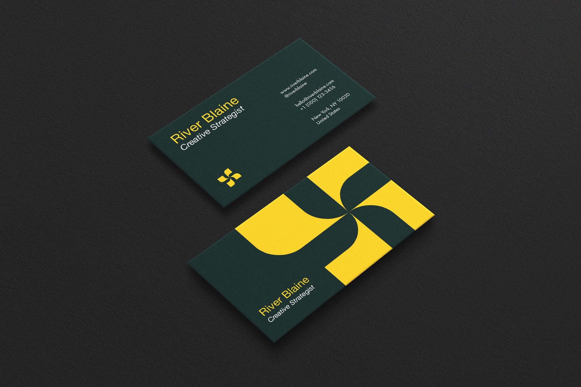 Green Business Card Mockup