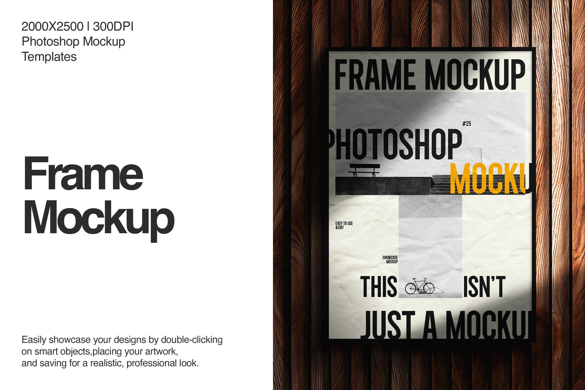 Frame Mockup on Wood