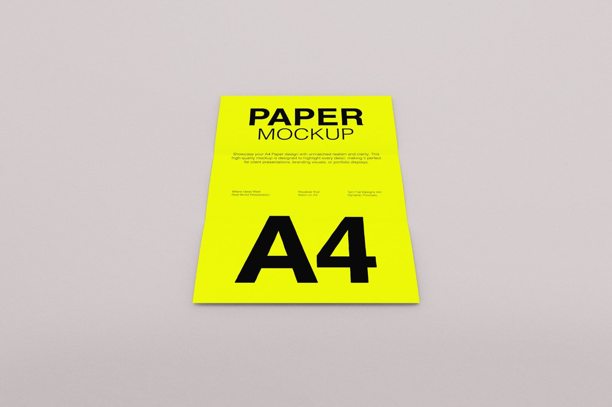 Minimal A4 Folded Paper Mockup