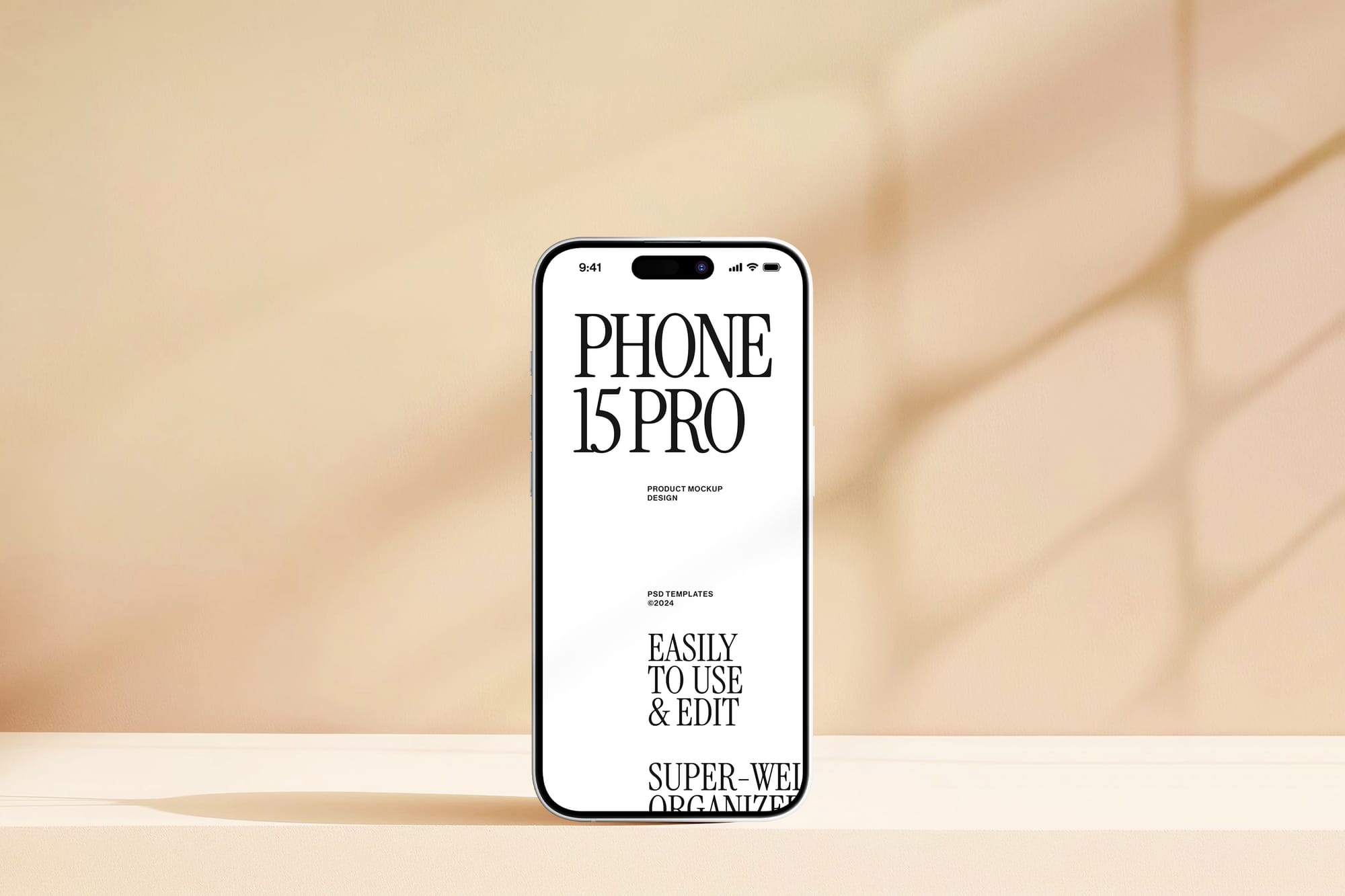 Minimal Standing iPhone Mockup