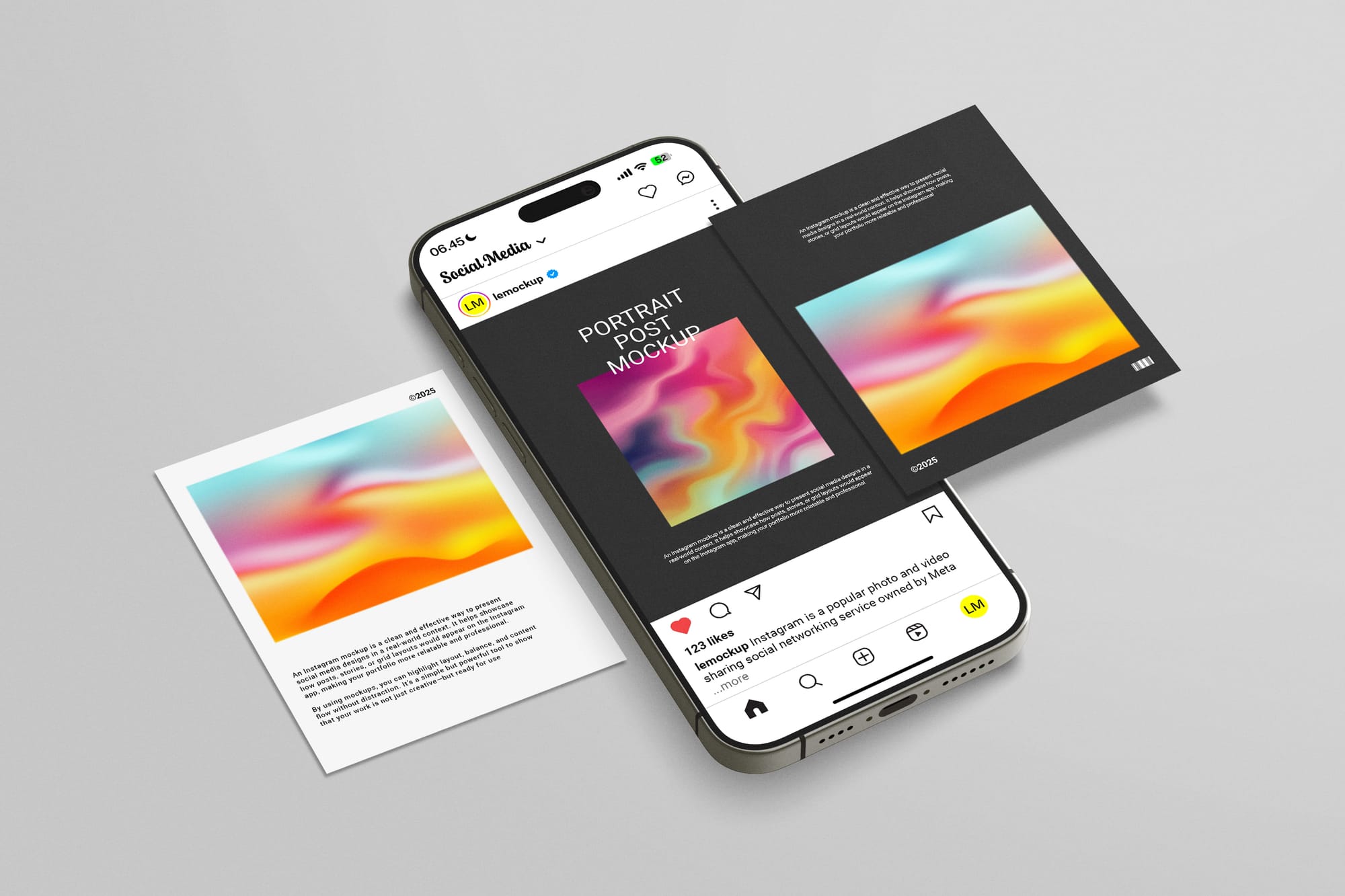 Mobile Instagram Post Showcase Mockup